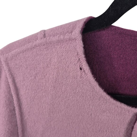 Talbots Coat Womens 10 Purple Wool Blend Peacoat Double Faced Reversible Buttons - Picture 11 of 15